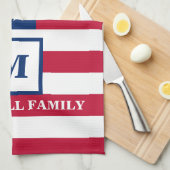 Amerikaanse vlag Gepersonaliseerd monogram 4 juli Theedoek (Quarter Fold)