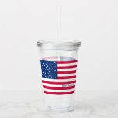 Amerikaanse vlag | Gepersonaliseerd patriottisch Acryl Drinkbeker (Voorkant)