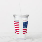 Amerikaanse vlag | Gepersonaliseerd patriottisch Acryl Drinkbeker (Links)
