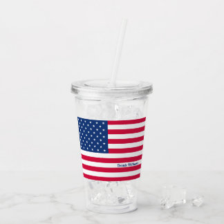 Amerikaanse vlag | Gepersonaliseerd patriottisch Acryl Drinkbeker