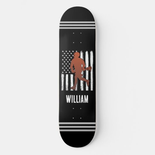 Amerikaanse vlag gepersonaliseerde lacrosse persoonlijk skateboard (Voorkant)