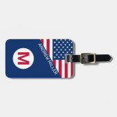 Amerikaanse vlag Gepersonaliseerde moderne reisbag Bagagelabel (Voorkant horizontaal)