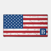 Amerikaanse vlag Gepersonaliseerde Monogram Milita Bureaumat (Voorkant)