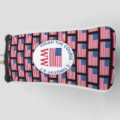AMERIKAANSE Vlag Gepersonaliseerde MONOGRAM Putter Golfheadcover (Voorkant)