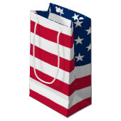 Amerikaanse vlag geschenk tas patriottisch klein cadeauzakje (Voorkant Gekanteld)