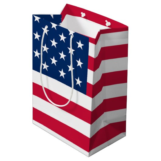 Amerikaanse vlag geschenk tas patriottisch medium cadeauzakje (Achterkant Gekanteld)