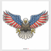 Amerikaanse vlag geschilderd kale adelaar patriott sticker (Vel)
