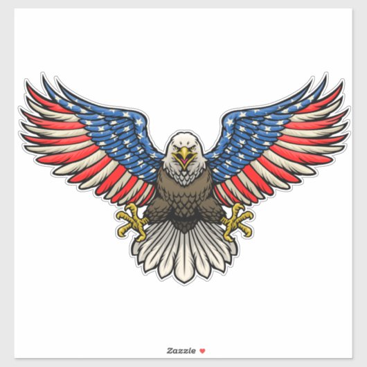 Amerikaanse vlag geschilderd kale adelaar patriott sticker (Vel)