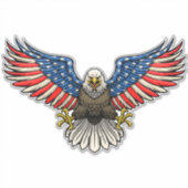 Amerikaanse vlag geschilderd kale adelaar patriott sticker (Voorkant)