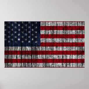 Amerikaanse vlag geschilderd op de achtergrond van poster