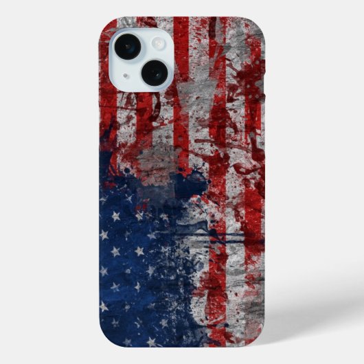 Amerikaanse vlag geschilderd op een grunge muur Case-Mate iPhone case (Achterkant)