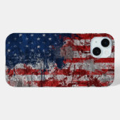 Amerikaanse vlag geschilderd op een grunge muur Case-Mate iPhone case (Achterkant (horizontaal))