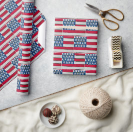 Amerikaanse vlag geschilderd op houten pallet cadeaupapier