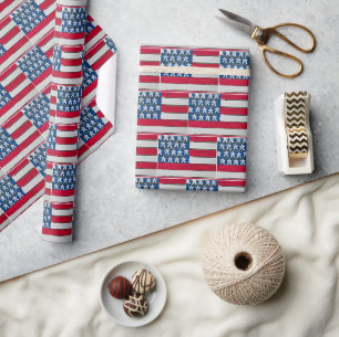 Amerikaanse vlag geschilderd op houten pallet cadeaupapier
