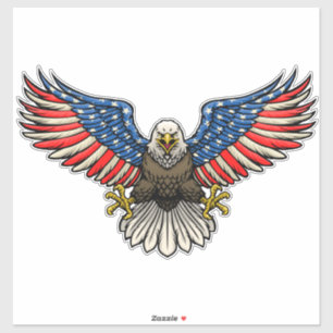Amerikaanse Vlag Geschilderde Amerikaanse Zeearend Sticker
