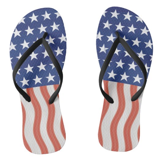 Amerikaanse vlag gestileerd design teenslippers (Voetbed)