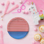 Amerikaanse vlag gestileerd papieren bordje (Feest)