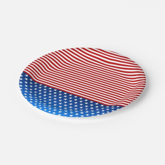Amerikaanse vlag gestileerd papieren bordje (Gekanteld)