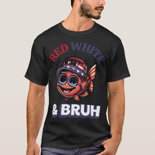 Amerikaanse Vlag Gestreepte zeebaars De Amerikaans T-shirt (Voorkant)