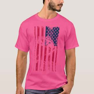 Amerikaanse vlag Gevist hengelstaaf hengel lokken  T-shirt