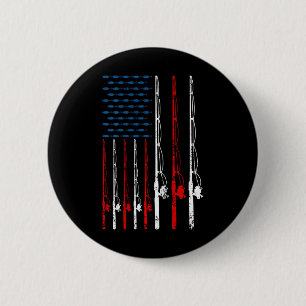 Amerikaanse vlag Gevist Rod Gevist Lover  Fi Ronde Button 5,7 Cm