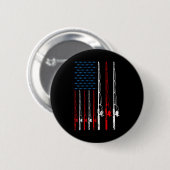 Amerikaanse vlag Gevist Rod Gevist Lover  Fi Ronde Button 5,7 Cm (Voorkant /achterkant)