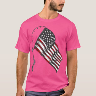 Amerikaanse vlag Gevist Rod Gevist visser T-shirt