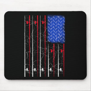 Amerikaanse vlag Gevist Rod Top Muismat