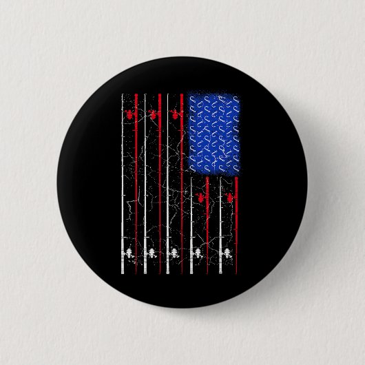 Amerikaanse vlag Gevist Rod Top Ronde Button 5,7 Cm (Voorkant)