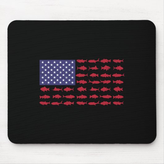 Amerikaanse vlag Gevist-shirt 4 juli Patriottisch  Muismat (Voorkant)