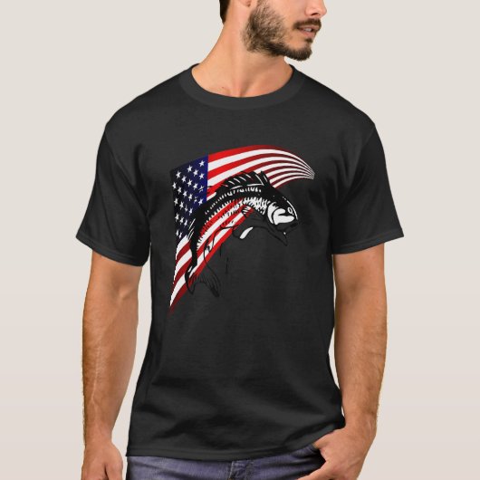 Amerikaanse vlag Gevist T-shirt (Voorkant)