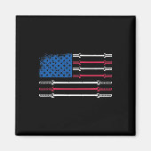 Amerikaanse vlag Gewichtheffen Barbell Patriotic L Magneet (Voorkant)