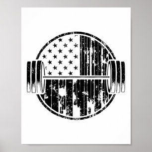 Amerikaanse Vlag Gewichtheffen Gewicht Gewichtheff Poster
