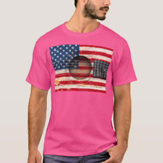 Amerikaanse vlag gitaar Acoustic Guitar Music T-shirt