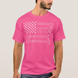 Amerikaanse Vlag Gitaar Plectrum Akoestische Muzik T-shirt