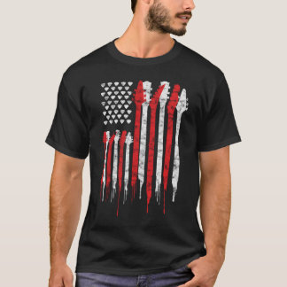 Amerikaanse vlag gitaar rood wit patriottisch t-shirt
