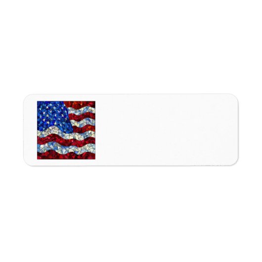 Amerikaanse vlag Glas in lood Adresetiketten Etiket (Voorkant)