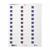 Amerikaanse vlag Glas in lood Adresetiketten Etiket (Full Sheet)