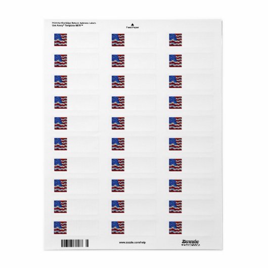 Amerikaanse vlag Glas in lood Adresetiketten Etiket (Full Sheet)