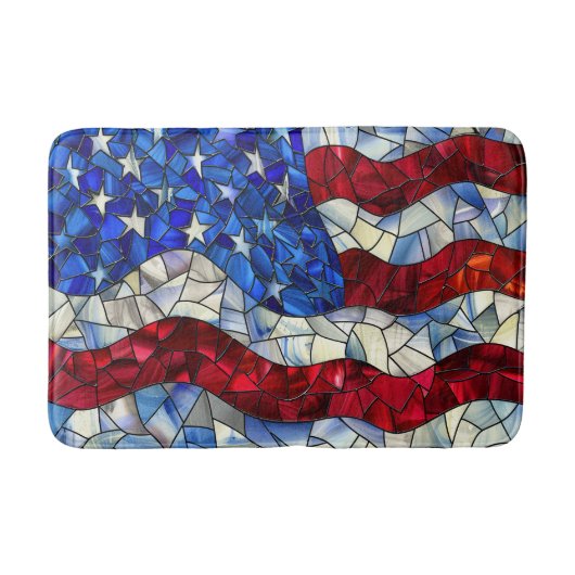 Amerikaanse vlag Glas in lood Bath Mat (Voorkant)