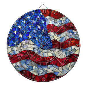 Amerikaanse vlag Glas in lood Dartboard Dartbord