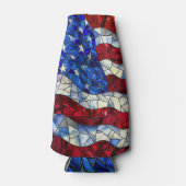 Amerikaanse vlag Glas in lood flessenkoeler Flesjeskoeler (Voorkant)