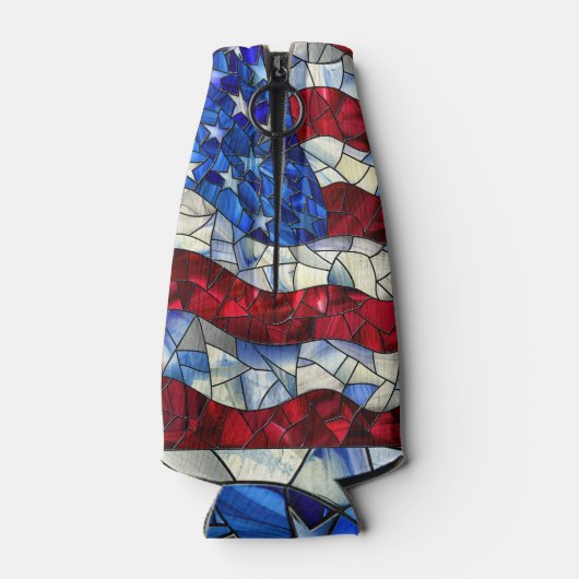 Amerikaanse vlag Glas in lood flessenkoeler Flesjeskoeler (Achterkant)