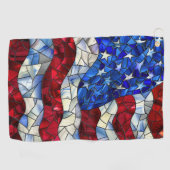 Amerikaanse vlag Glas in lood golfhanddoek (Horizontaal)