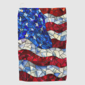 Amerikaanse vlag Glas in lood golfhanddoek (Voorkant)