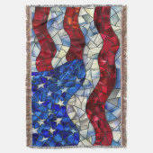 Amerikaanse vlag Glas in lood gooi deken (Voorkant Verticaal)