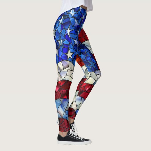 Amerikaanse vlag Glas in lood Leggings (Rechts)