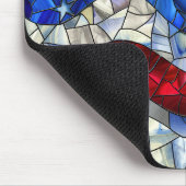 Amerikaanse vlag Glas in lood Mousepad Muismat (Hoek)