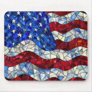 Amerikaanse vlag Glas in lood Mousepad Muismat