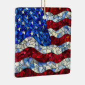 Amerikaanse vlag Glas in lood Ornament (Rechts)